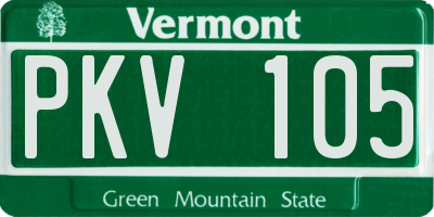 VT license plate PKV105