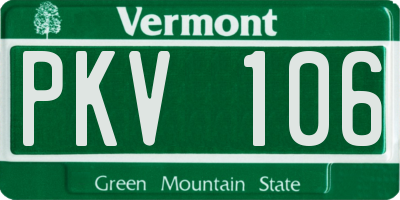 VT license plate PKV106