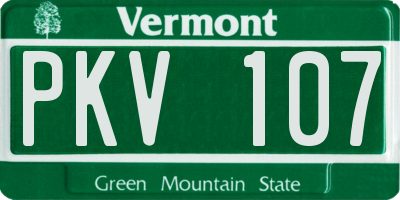 VT license plate PKV107