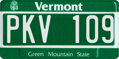 VT license plate PKV109