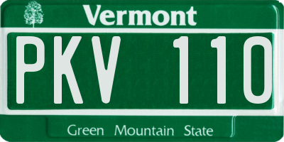 VT license plate PKV110