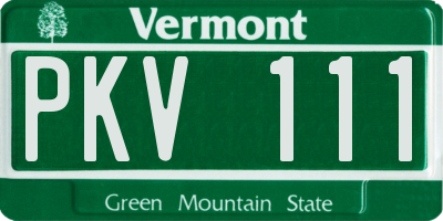 VT license plate PKV111