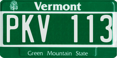 VT license plate PKV113