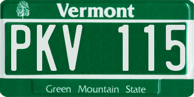 VT license plate PKV115