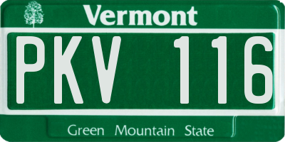 VT license plate PKV116