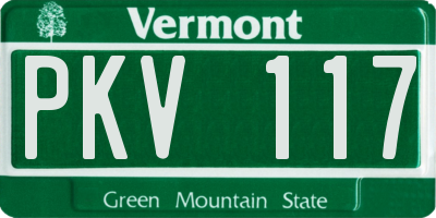VT license plate PKV117