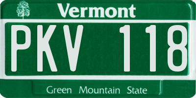 VT license plate PKV118