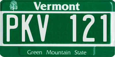 VT license plate PKV121
