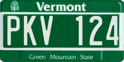 VT license plate PKV124