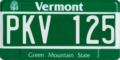 VT license plate PKV125