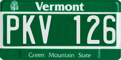 VT license plate PKV126