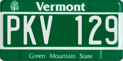 VT license plate PKV129