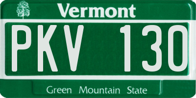 VT license plate PKV130