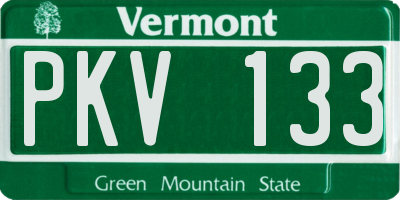 VT license plate PKV133