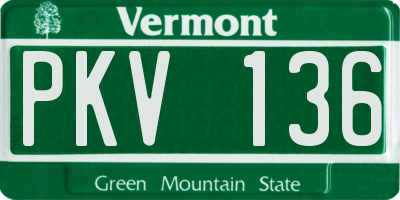 VT license plate PKV136