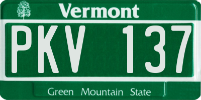 VT license plate PKV137