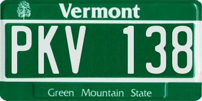 VT license plate PKV138