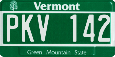 VT license plate PKV142
