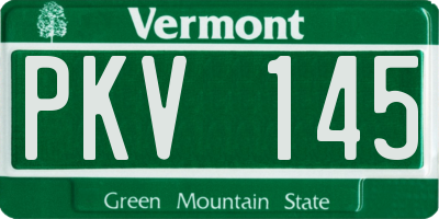 VT license plate PKV145