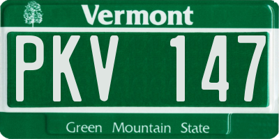VT license plate PKV147