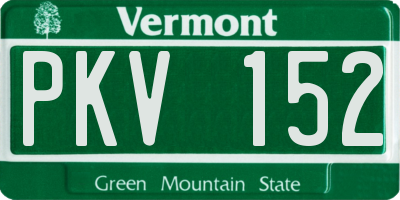 VT license plate PKV152