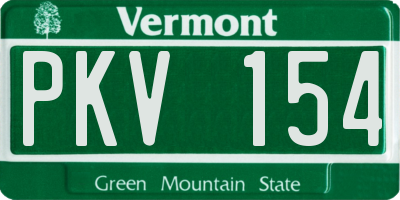 VT license plate PKV154