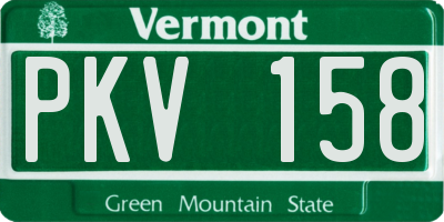 VT license plate PKV158