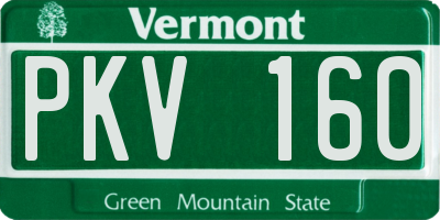 VT license plate PKV160