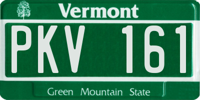 VT license plate PKV161