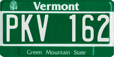 VT license plate PKV162