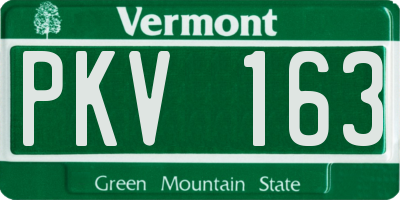 VT license plate PKV163