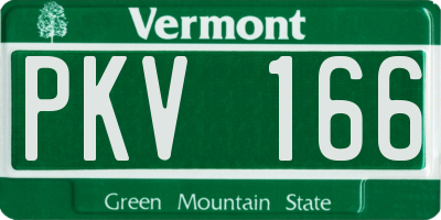 VT license plate PKV166