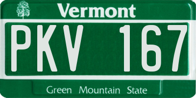 VT license plate PKV167