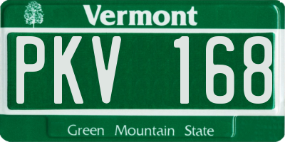 VT license plate PKV168