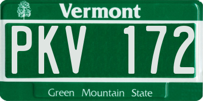 VT license plate PKV172