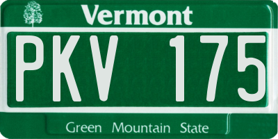 VT license plate PKV175