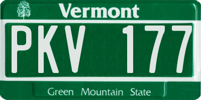 VT license plate PKV177