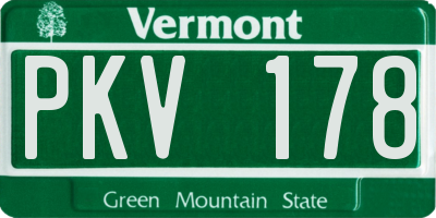 VT license plate PKV178