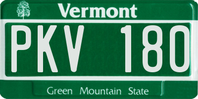 VT license plate PKV180