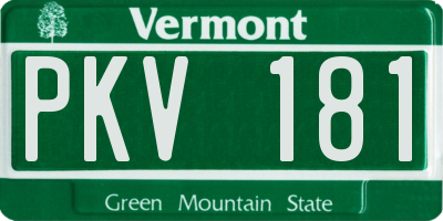 VT license plate PKV181