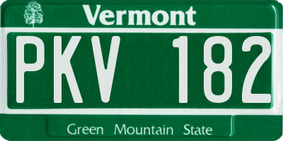 VT license plate PKV182