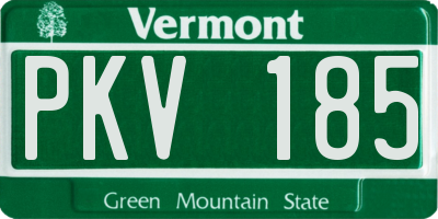 VT license plate PKV185