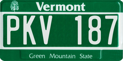 VT license plate PKV187