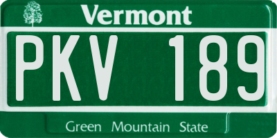 VT license plate PKV189