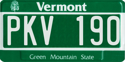 VT license plate PKV190
