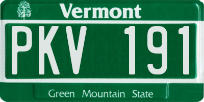 VT license plate PKV191