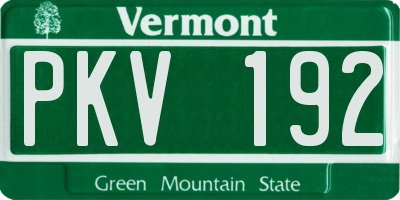 VT license plate PKV192