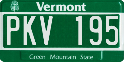 VT license plate PKV195