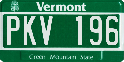 VT license plate PKV196
