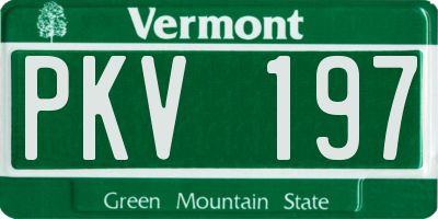 VT license plate PKV197